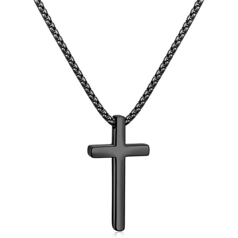 Cross Necklace for Men, Black Men's Cross Necklaces